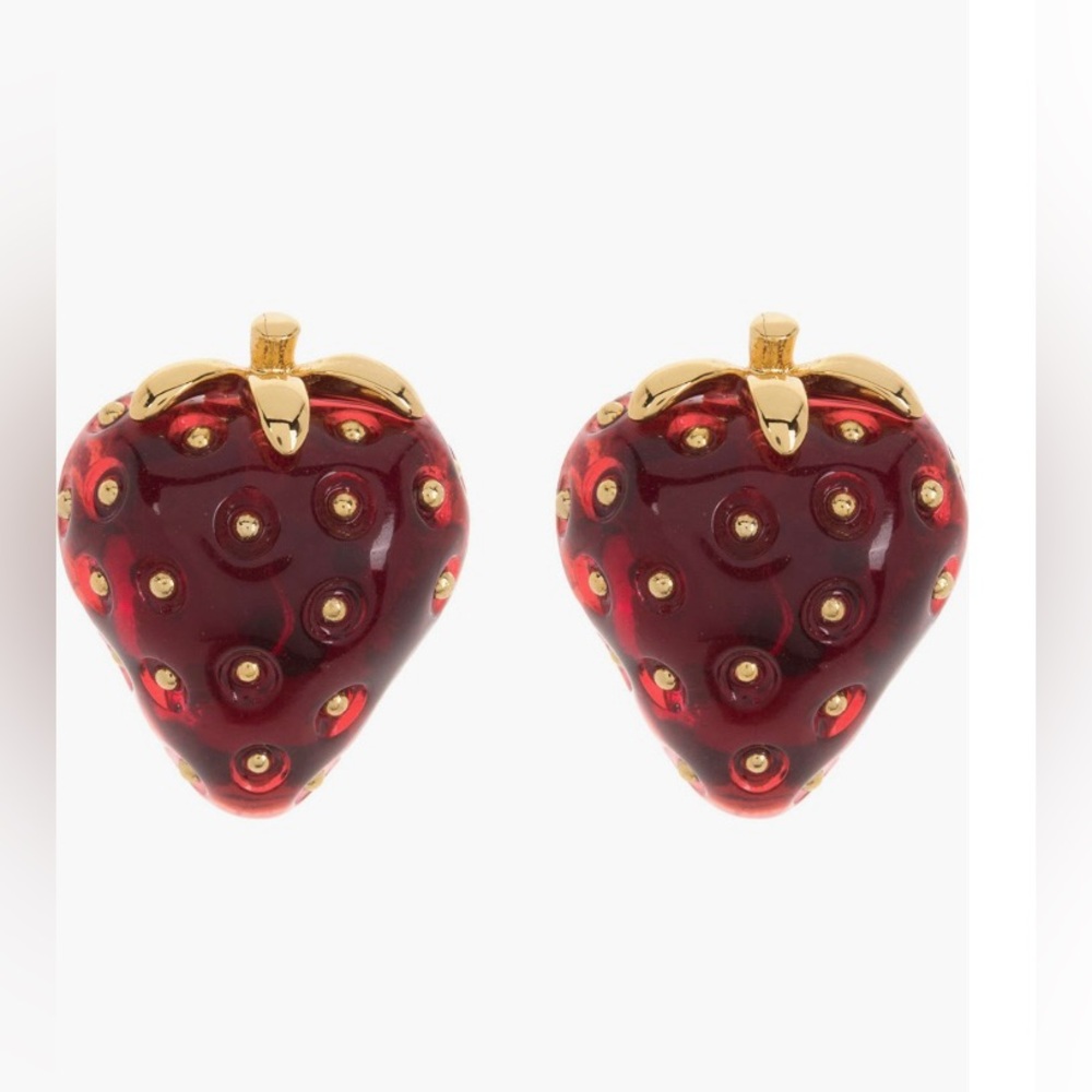 Kate Spade New York Picnic Perfect Strawberry Stud Earrings NWT